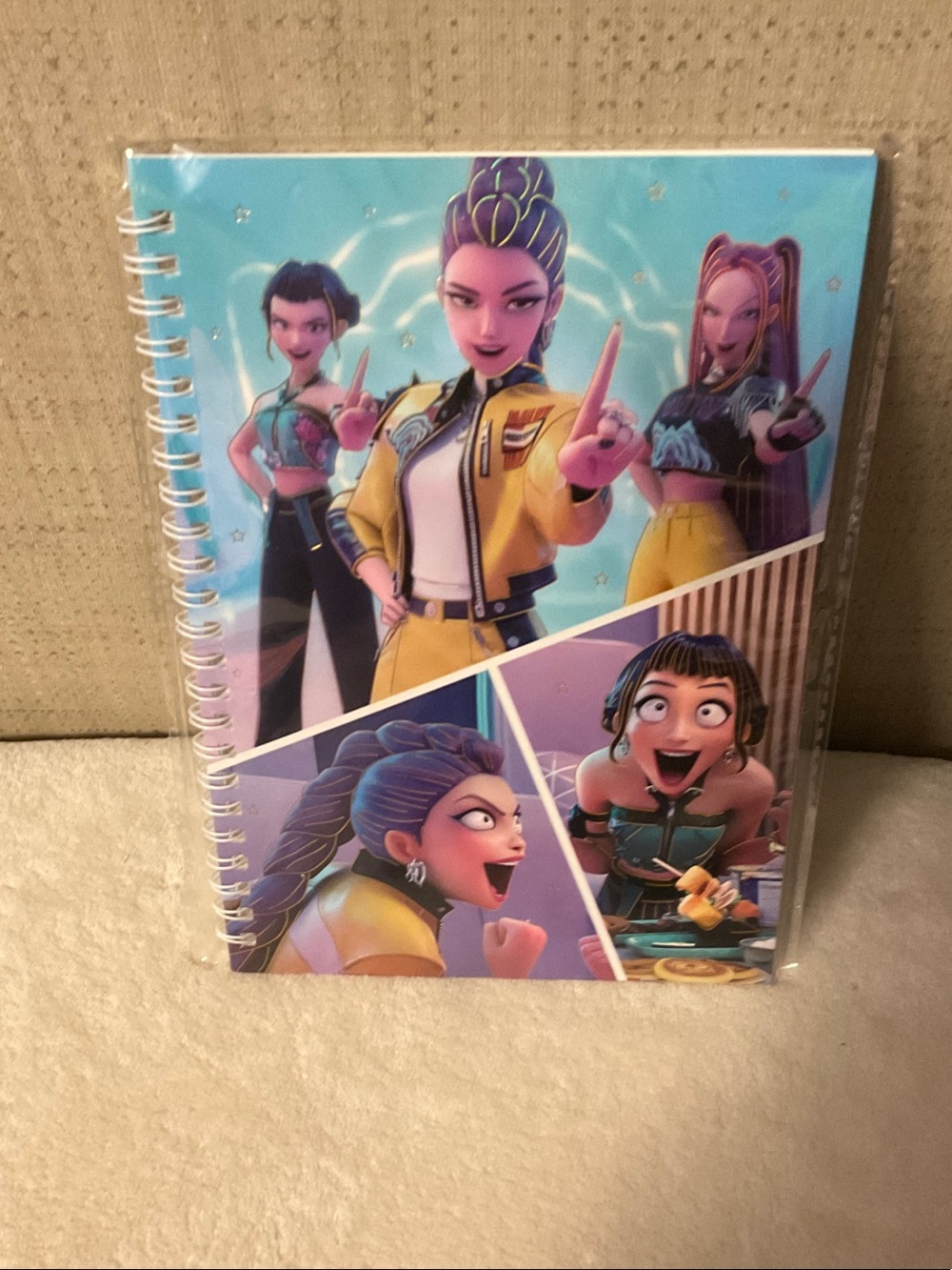 Animated Character Spiral Notebook - Yellow & Blue Cover